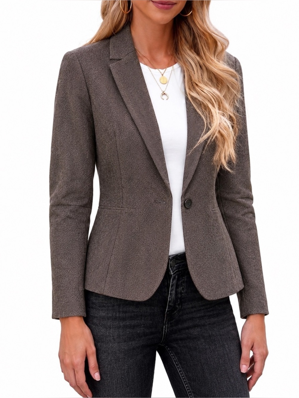 Worthington Women’s Brown Tailored Blazer – Single Button – Size 6